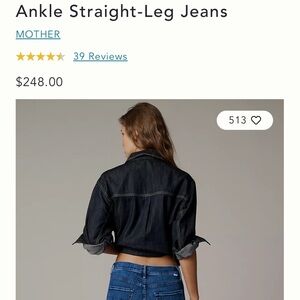 MOTHER Indigo Denim Ankle Jeans